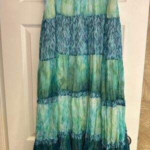 Chico's Oceanic Tones Maxi Skirt